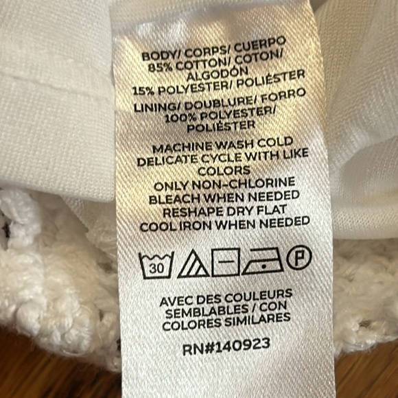 LOFT White Lace Cotton Tank Top Sweater Size XS Petite - Picture 7 of 8